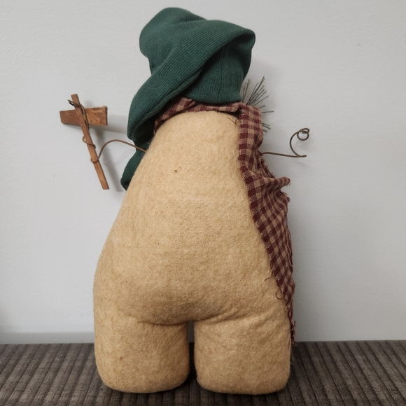 Rustic Handmade Crafted Snowman Winter Holiday Decoration Primitive - Picture 3 of 5